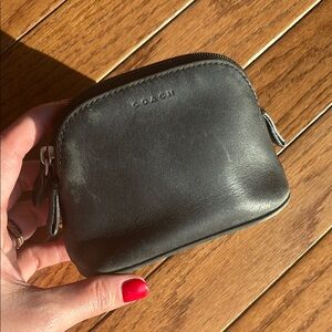 Vintage Coach Black Leather Coin Purse